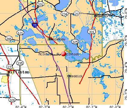 McIntosh, FL map