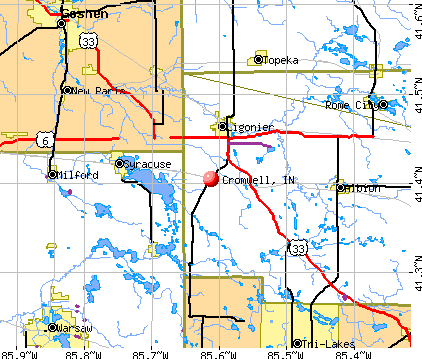 Cromwell, IN map