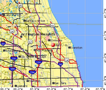 Golf, IL map