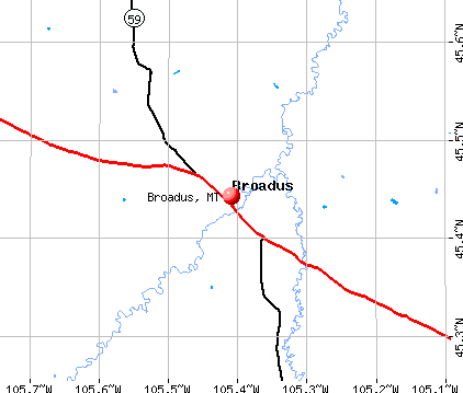 Broadus, MT map
