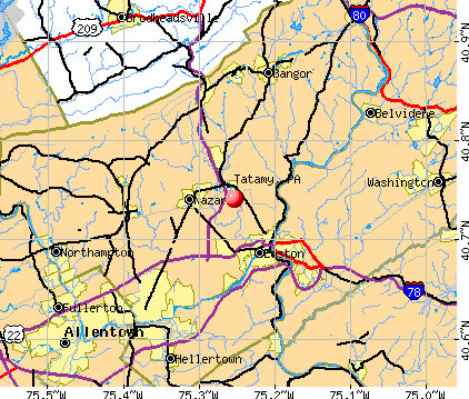 Tatamy, PA map