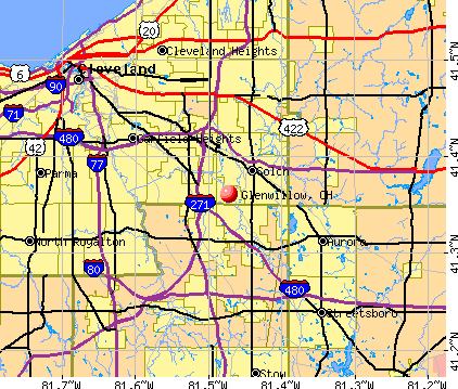 Glenwillow, OH map