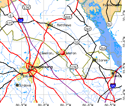 Cameron, SC map