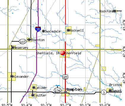 Sheffield, IA map