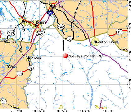 Spiveys Corner, NC map