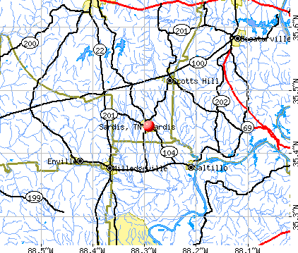 Sardis, TN map