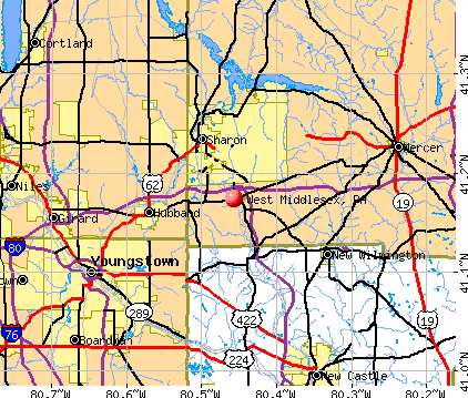 West Middlesex, PA map