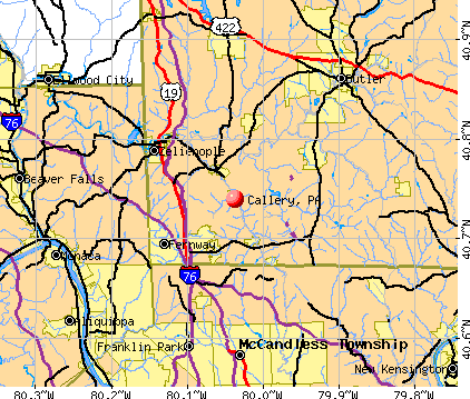 Callery, PA map