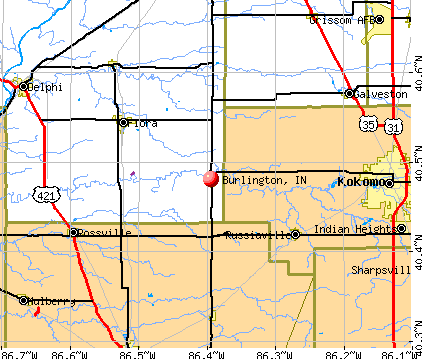 Burlington, Indiana (IN 46915, 46920) profile population, maps, real