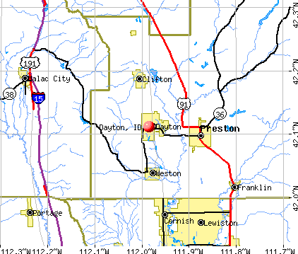 Dayton, ID map