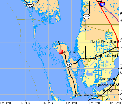 Pineland, FL map