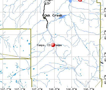 Yampa, CO map