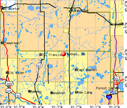 Bethel, MN map