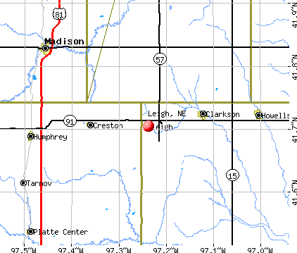 Leigh, NE map