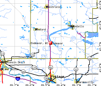 Endeavor, WI map