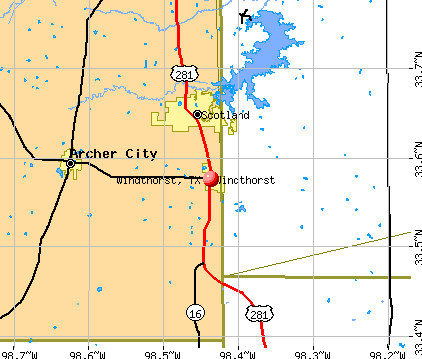 Windthorst, TX map