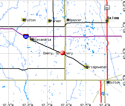 Emery, SD map