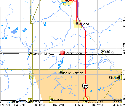 Perrinton, MI map