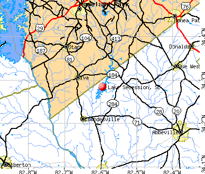 Lake Secession, SC map