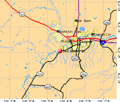 Red Butte, WY map