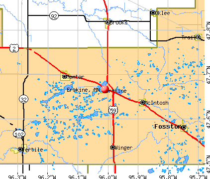 Erskine, MN map