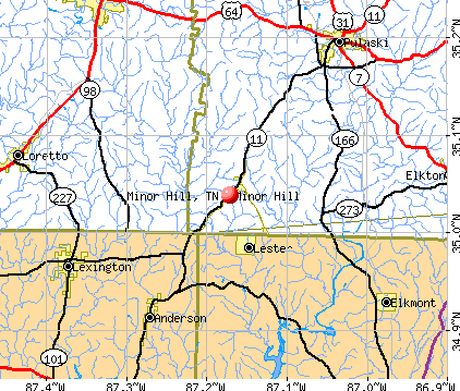Minor Hill, TN map