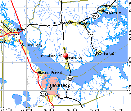 Arapahoe, NC map
