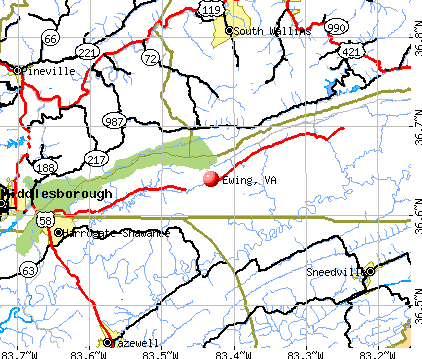 Ewing, VA map