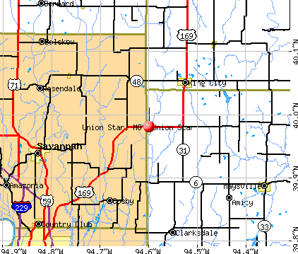 Union Star, MO map