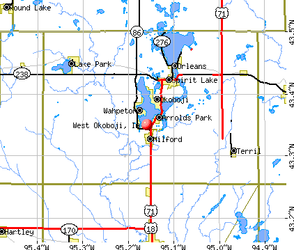 West Okoboji, IA map