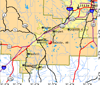 Bauxite, AR map