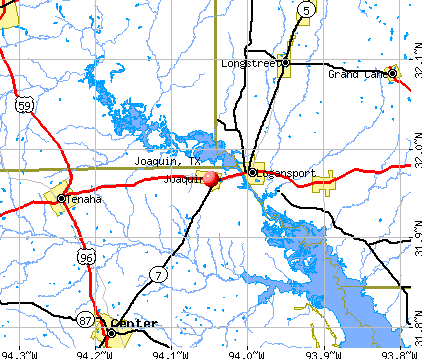 Joaquin, TX map