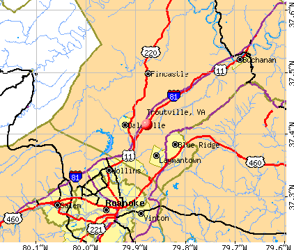 Troutville, VA map