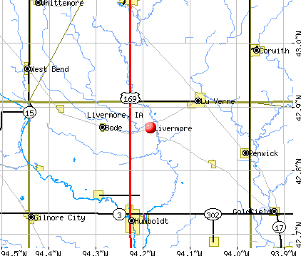 Livermore, IA map