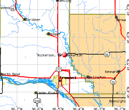 Nickerson, NE map