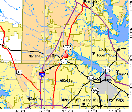 Marshall Creek, TX map