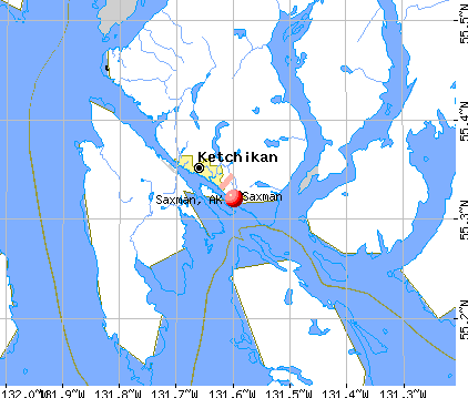 Saxman, AK map