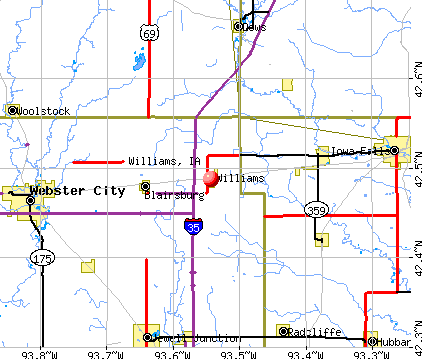 Williams, IA map