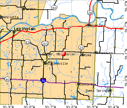 Corder, MO map