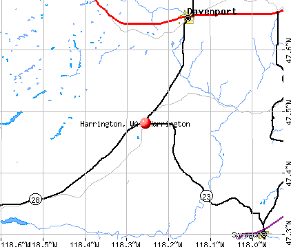 Harrington, WA map