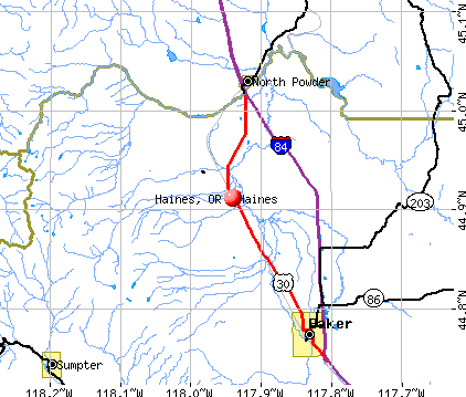 Haines, OR map