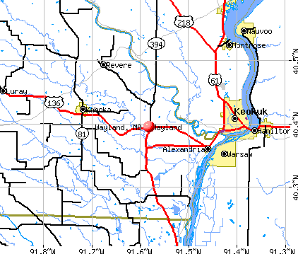 Wayland, MO map