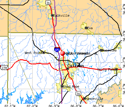 South Vinemont, AL map