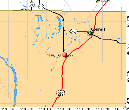 Mesa, WA map