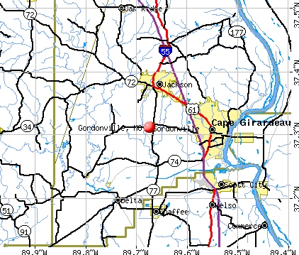 Gordonville, MO map