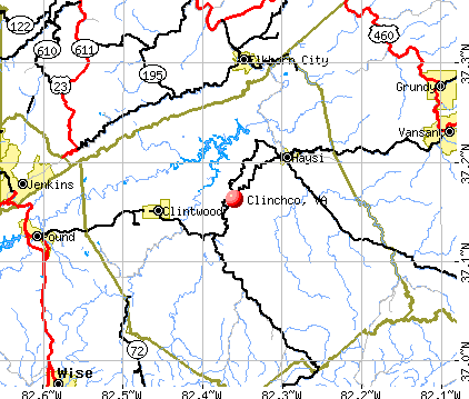 Clinchco, Virginia (VA 24226, 24228) profile population, map image