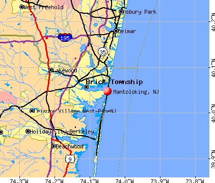 Mantoloking, NJ map