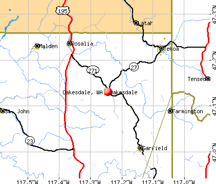 Oakesdale, WA map