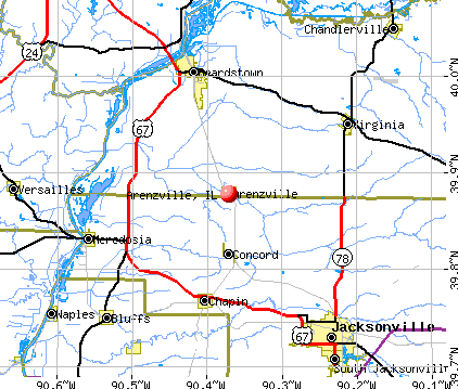 Arenzville, IL map