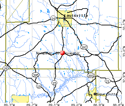 Noxapater, MS map